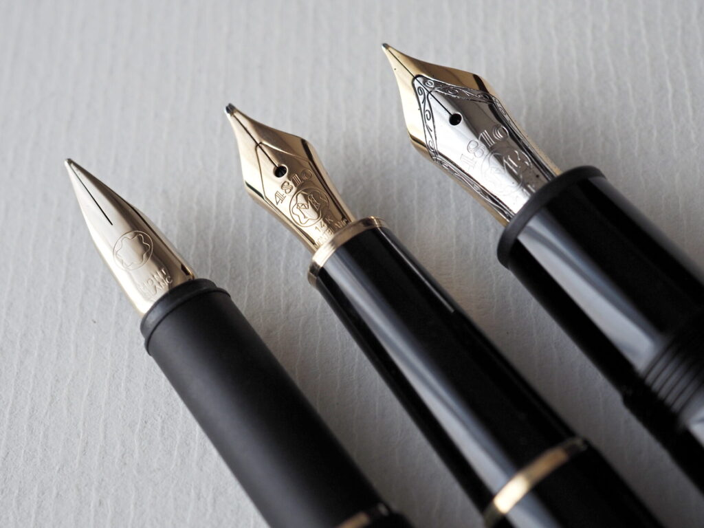 14金 MONTBLANC モンブラン 万年筆 ペン先585 カートリッジ2本付 ...